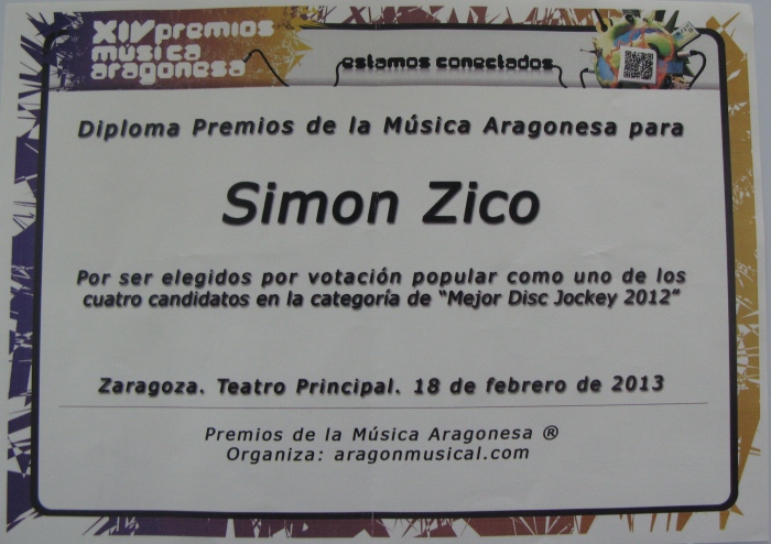 Diploma Aragón Musical 2012